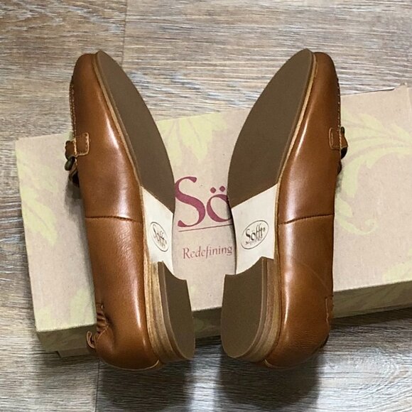 SOFFT Leather Chain Comfort Loafers Kadyn Chic Tan Brown Luggage Size 7.5 - Picture 6 of 7